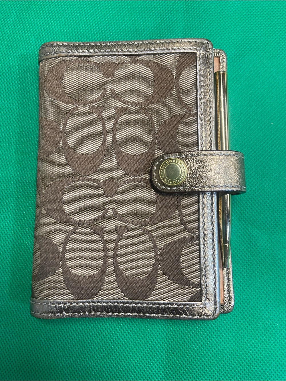 Vintage Coach Signature Wallet with Gold Pen
